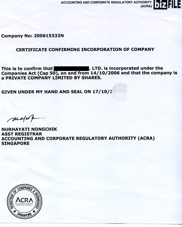 新加坡公司注册案例